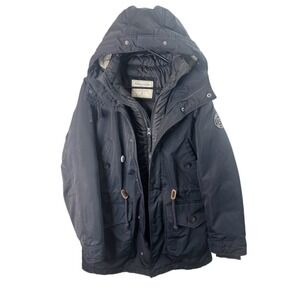 Abercrombie & Fitch Womens XS Black Winter Hooded Puffer Parka Coat Jacket Heavy